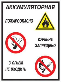 Кз 12 аккумуляторная - пожароопасно. курение запрещено, с огнем не входить. (пленка, 300х400 мм) - Знаки безопасности - Комбинированные знаки безопасности - Магазин охраны труда ohranatruda-shop.ru